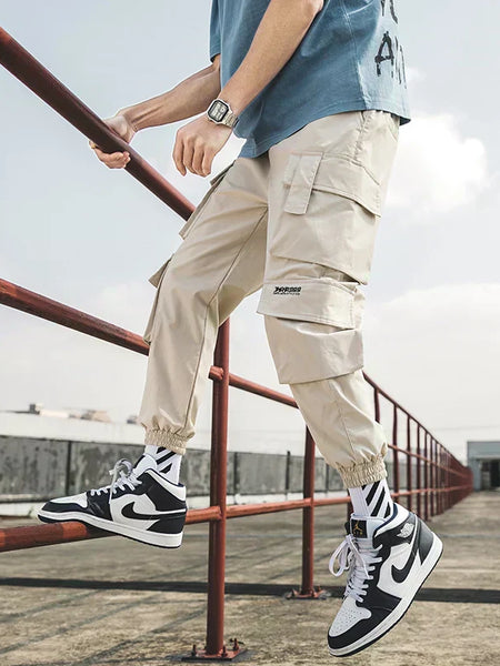 Alwanova Oversized Black Cargo Joggers