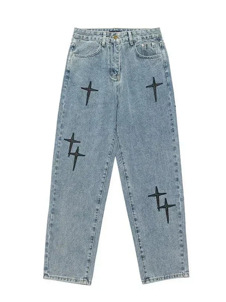 Wichuw Men's Printed Baggy Jeans - Wichuw